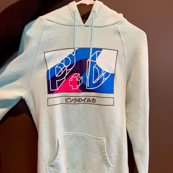 Mint colored Pink Dolphin hoodie - Picture 1 of 2